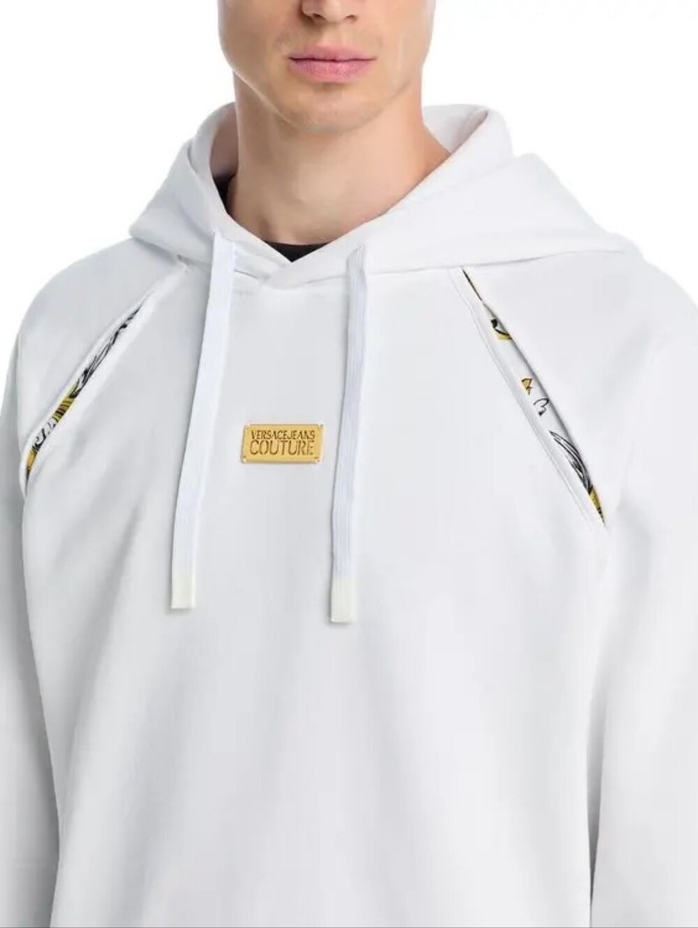 Versace Jeans Couture Relaxed Fit Fleece Hoodie Gold Logo Plaque New Sm Women's